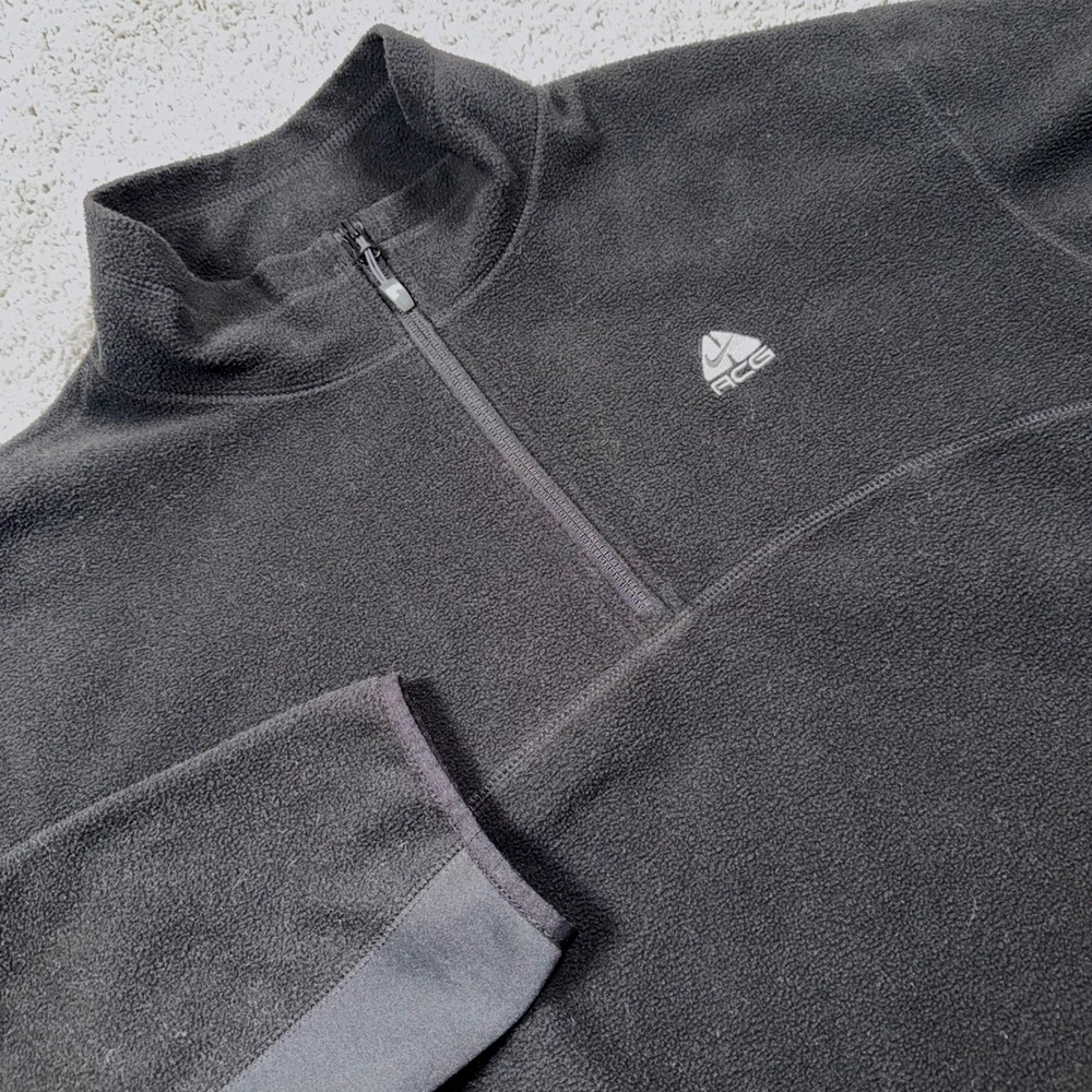 Nike ACG Therma-FIT Fleece Pullover Mens Half Zip Black XXL EXCELLENT